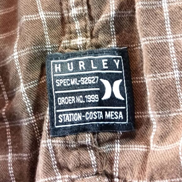 Hurley Shirt Mens Large Plaid/Check Button Down/Front Long Sleeve 100% Cotton - Picture 4 of 11